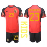 Camisa de Futebol Bélgica Michy Batshuayi #23 Equipamento Principal Infantil Mundo 2022 Manga Curta (+ Calças curtas)